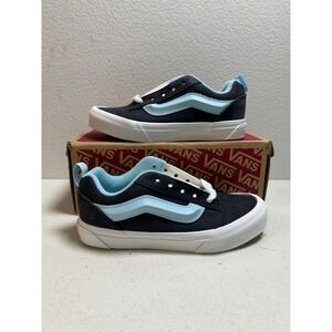 Vans Knu Skool Retro Sport Grey Blue Kids Skate Shoes 2.5y #2626